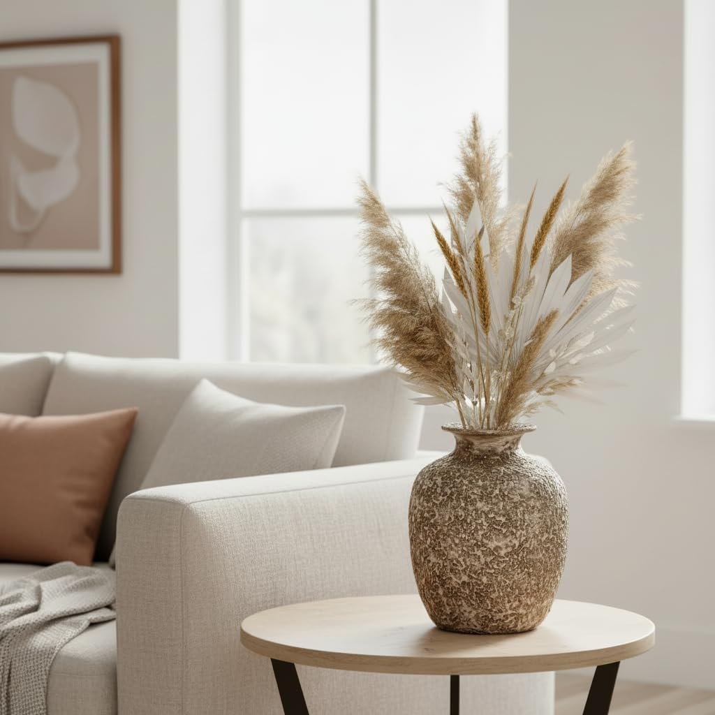 Brown Farmhouse Ceramic Vase