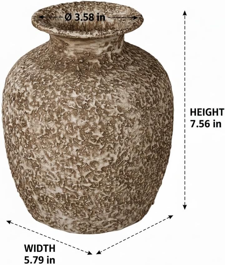 Brown Farmhouse Ceramic Vase