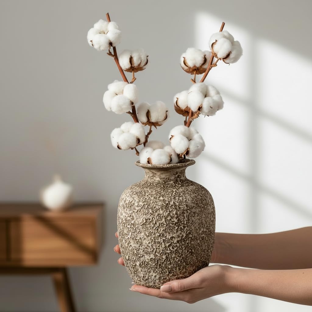 Brown Farmhouse Ceramic Vase