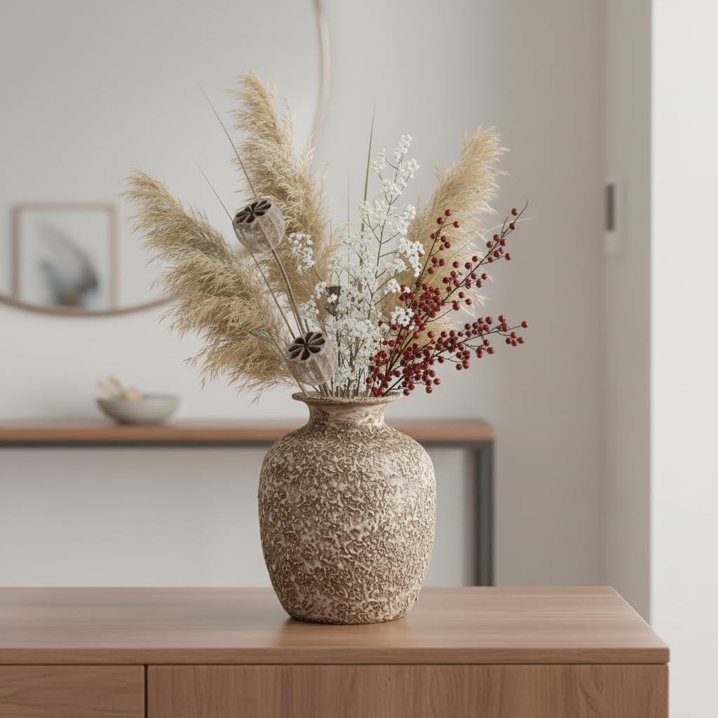 Brown Farmhouse Ceramic Vase