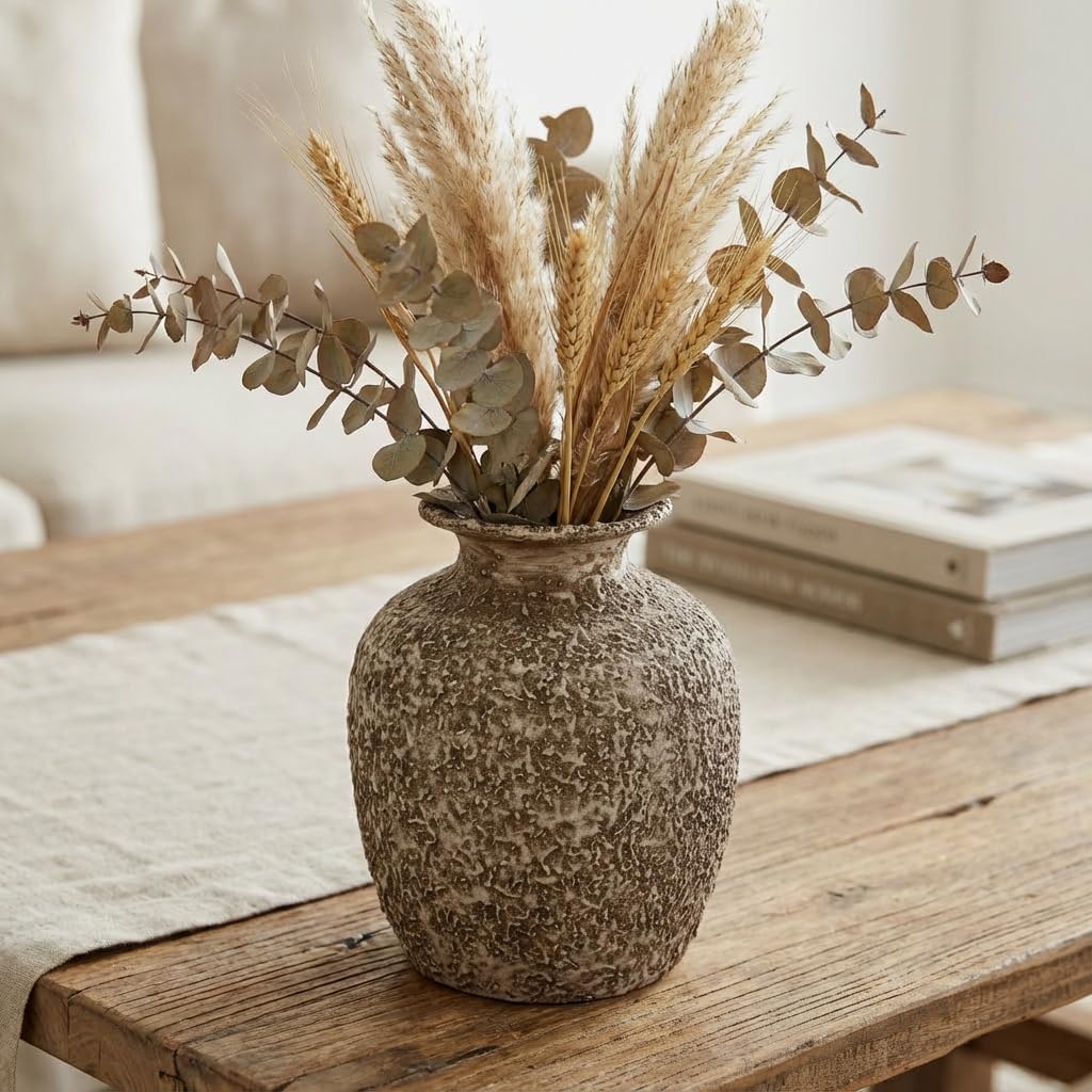 Brown Farmhouse Ceramic Vase
