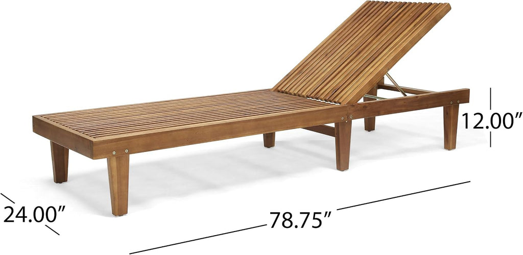 Teak Wood Patio Chaise Lounge