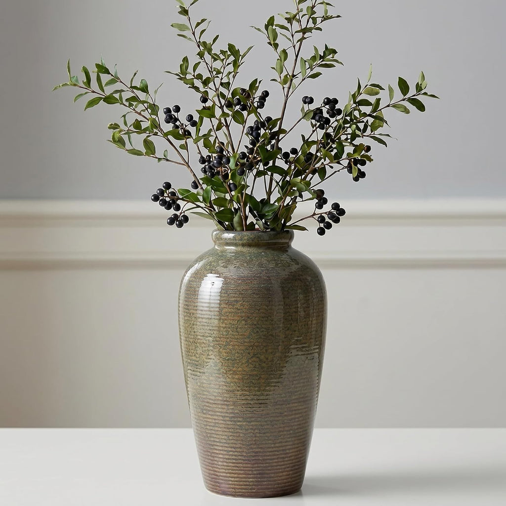 Brown Farmhouse Ceramic Vase