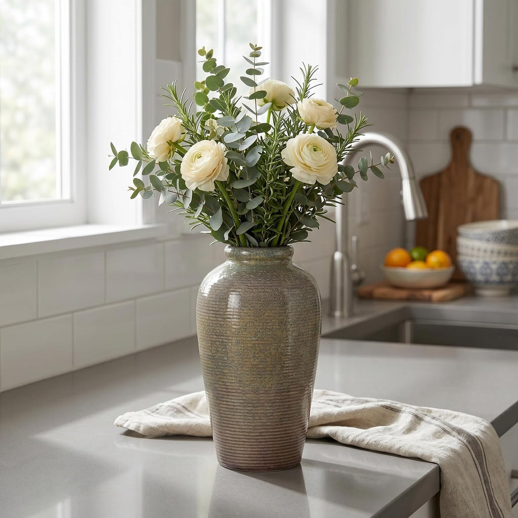 Brown Farmhouse Ceramic Vase