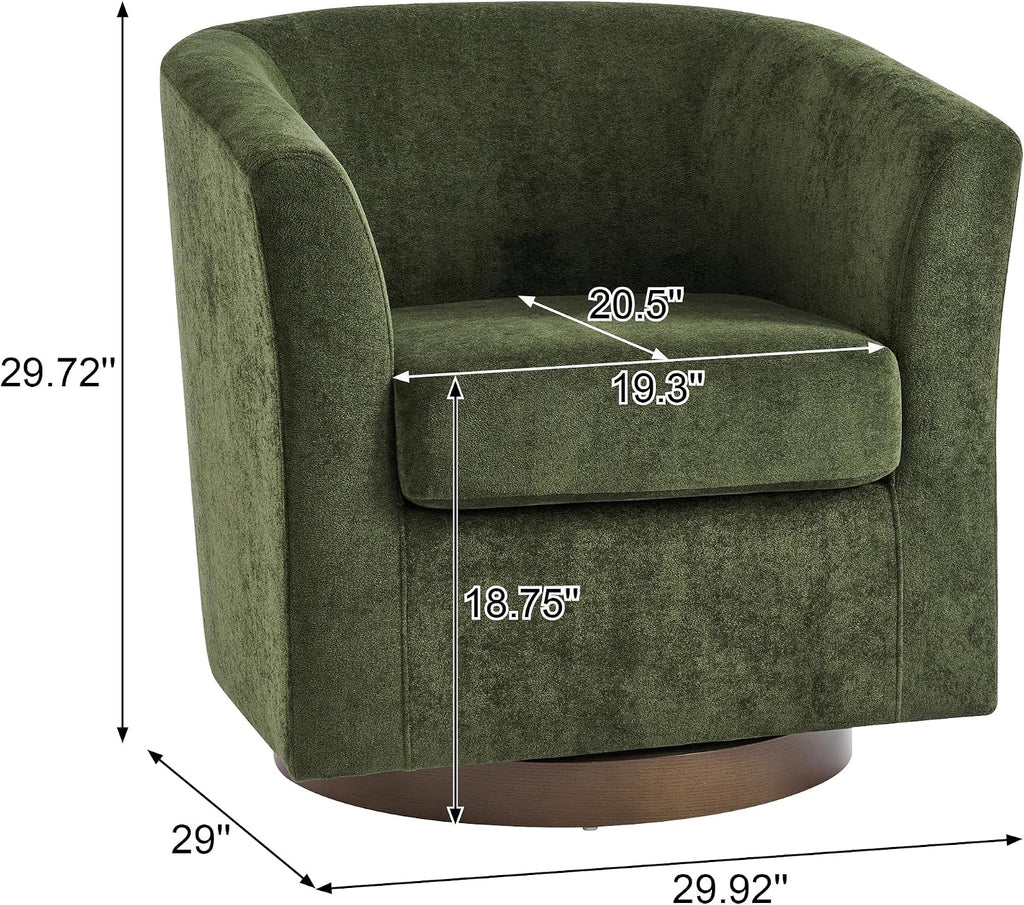 Olive Velvet Swivel Chair