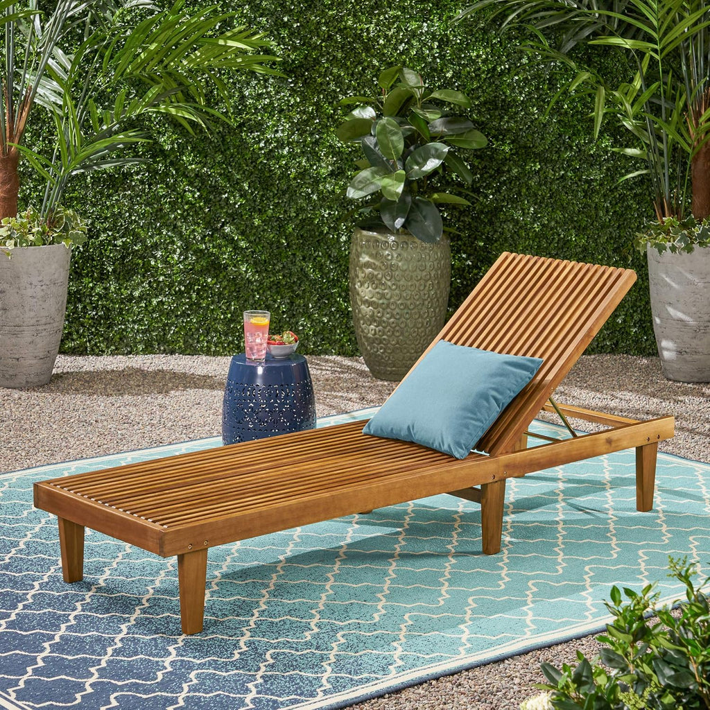 Teak Wood Patio Chaise Lounge