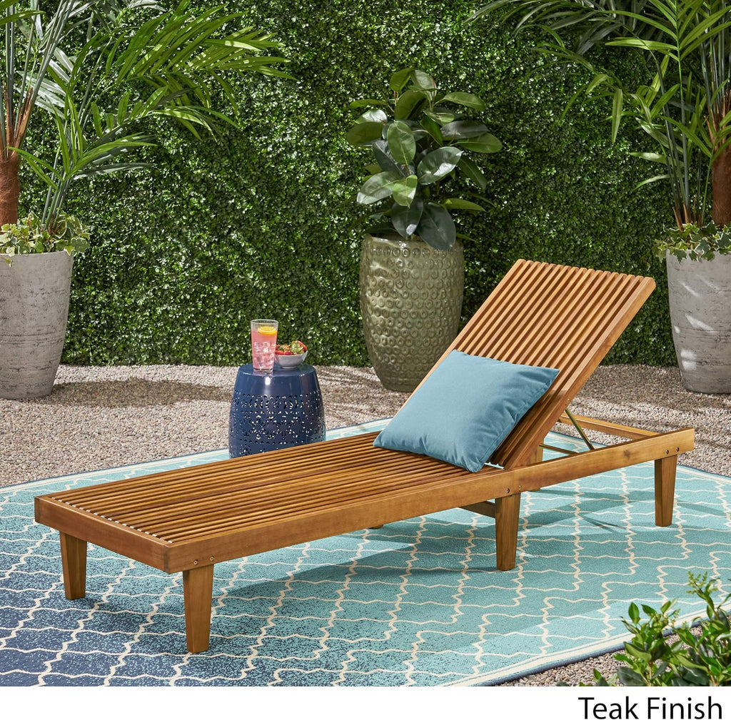 Teak Wood Patio Chaise Lounge